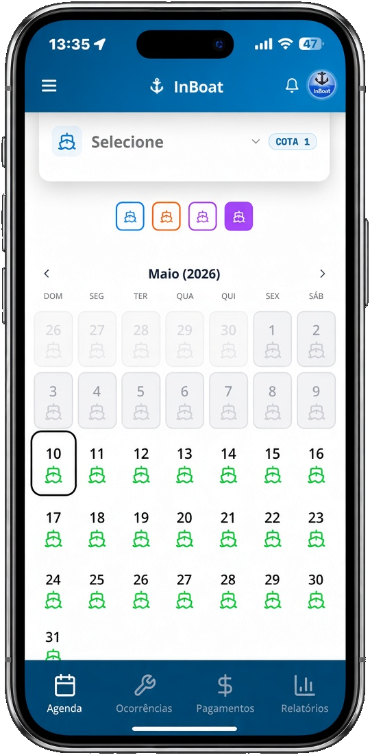 App InBoat — agenda e reservas