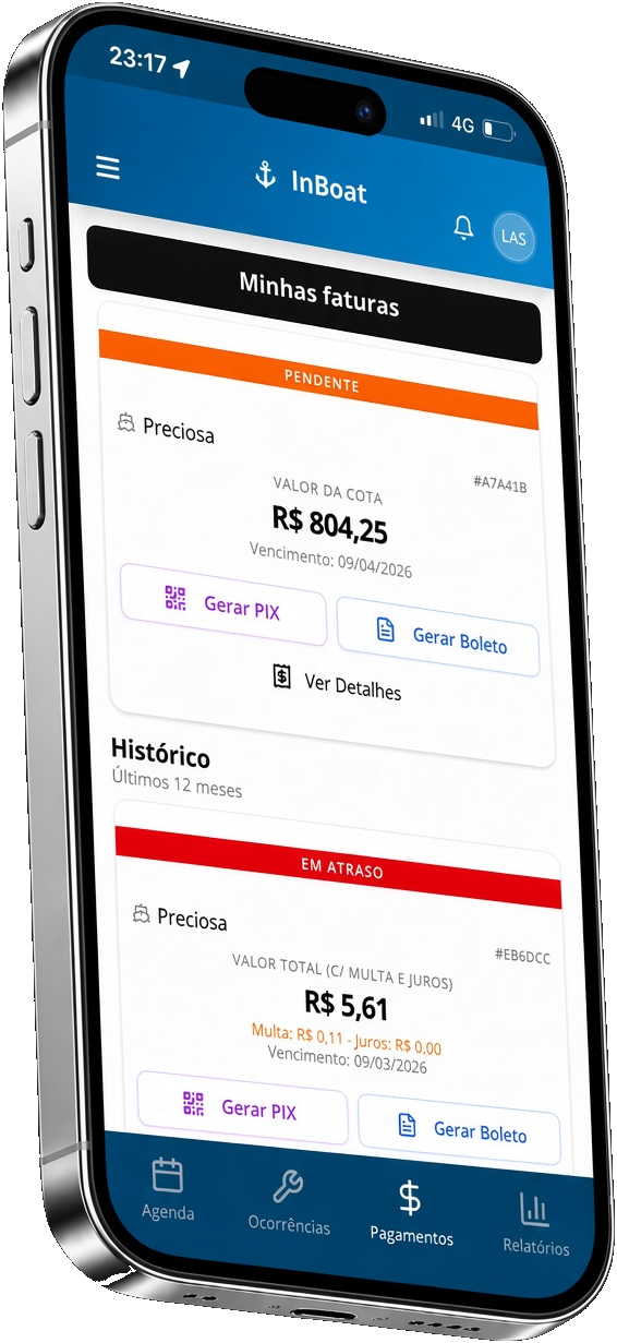 App InBoat — pagamentos e faturas